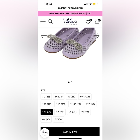 Lola + The Boys pink Sparkle Flats with Bow - Picture 5 of 5